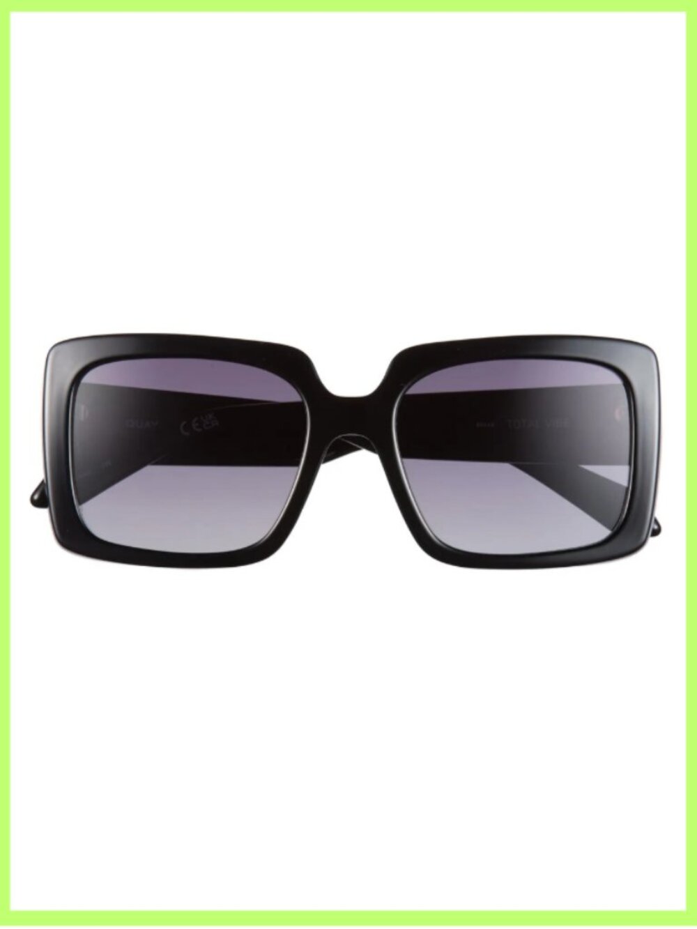 NWT! QUAY Total Vibe Square Sunglasses Black Frame / Black Polarized Lenses